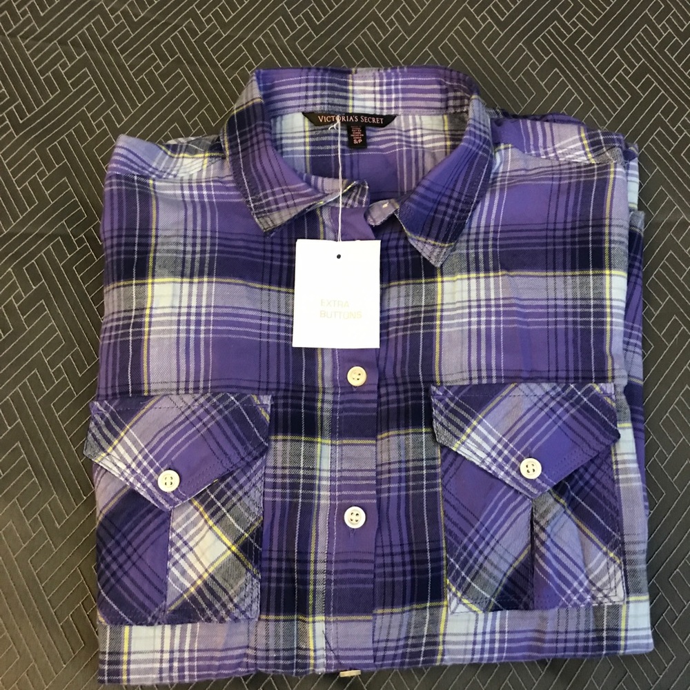 Victoria’s Secret purple plaid shirt
